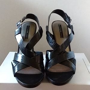 BANDOLINO BLACK LEATHER SANDALS